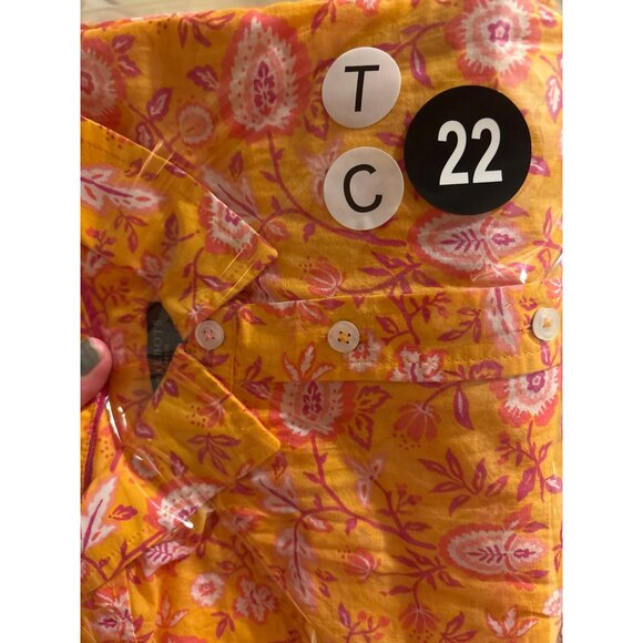 Talbots Petite MP Climbing Jacobean Floral Button-Down Shirt - Picture 9 of 10